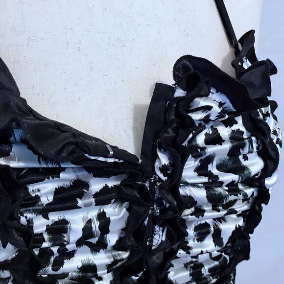 Check Me First NWT Black and White Leopard Print Bustier Women Various - Picture 9 of 13